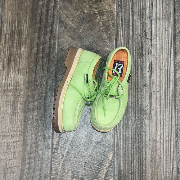 Vintage rustic Buffalino B lime green suede leather wallaby boots - Picture 1 of 5